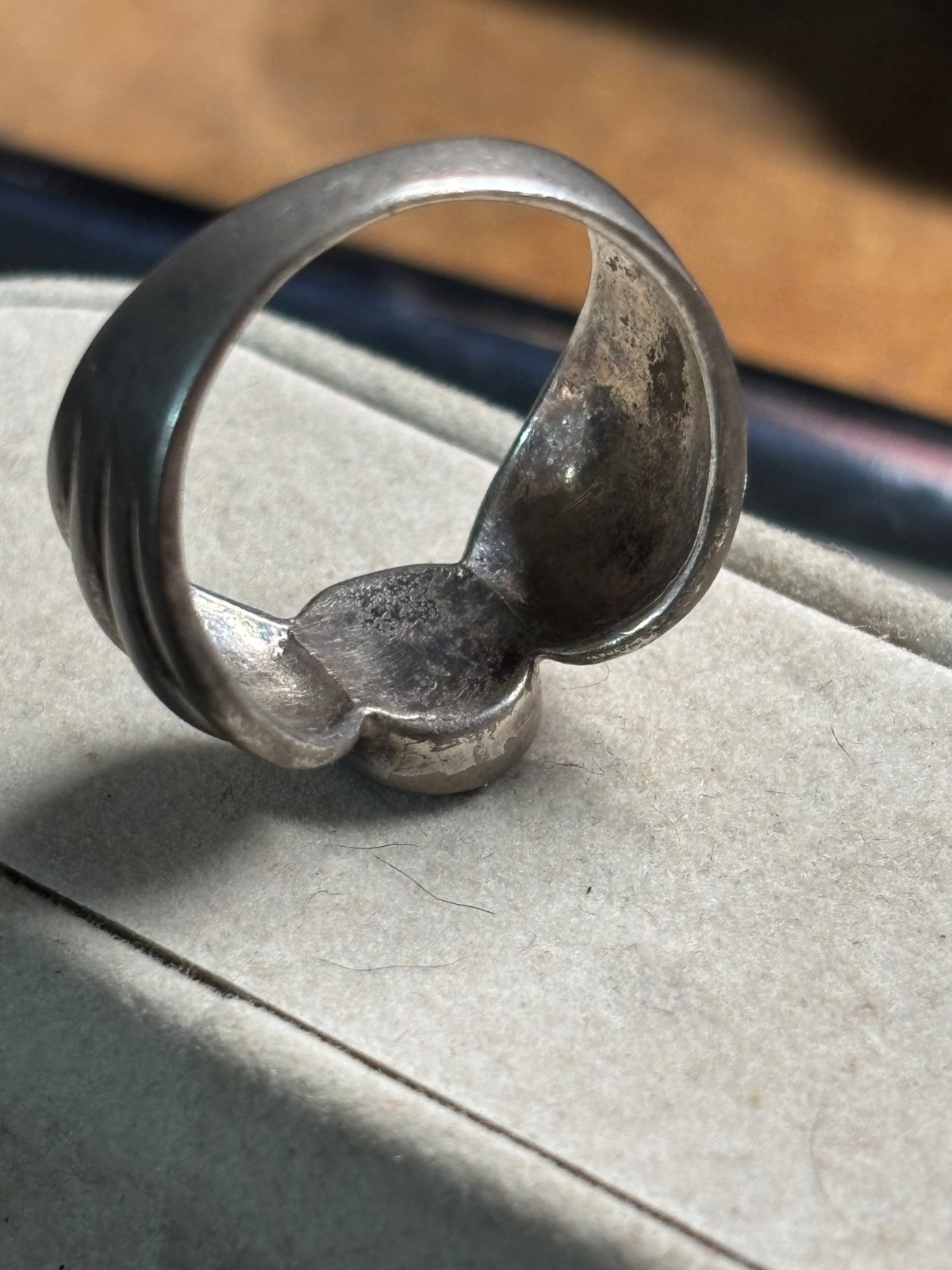 HELEN ANDREWS Vtg HAN THAI 925 Sterling Silver sz 8.5 RING Black Onyx Cabochon