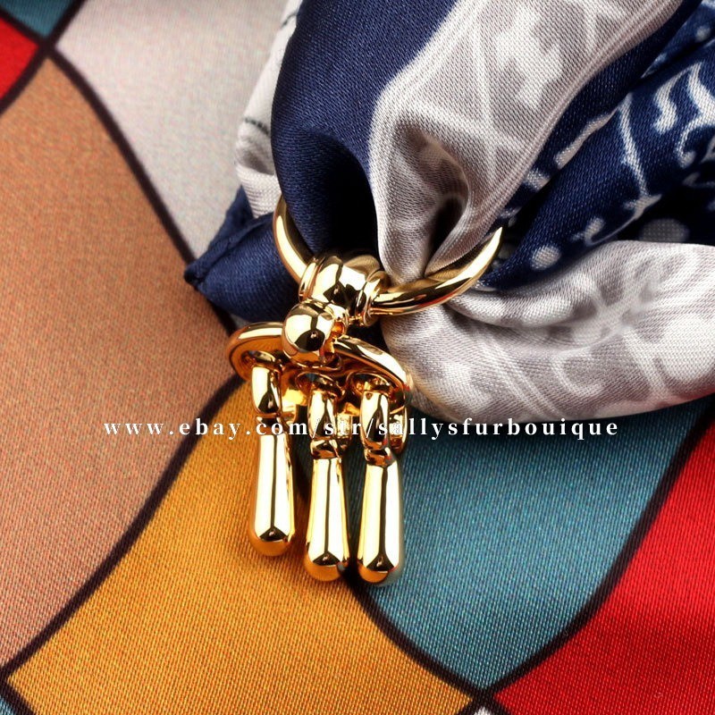 Sallys Quality 100% Copper Scarf Ring Mini Brooch For Ribbon & Silk Scarves