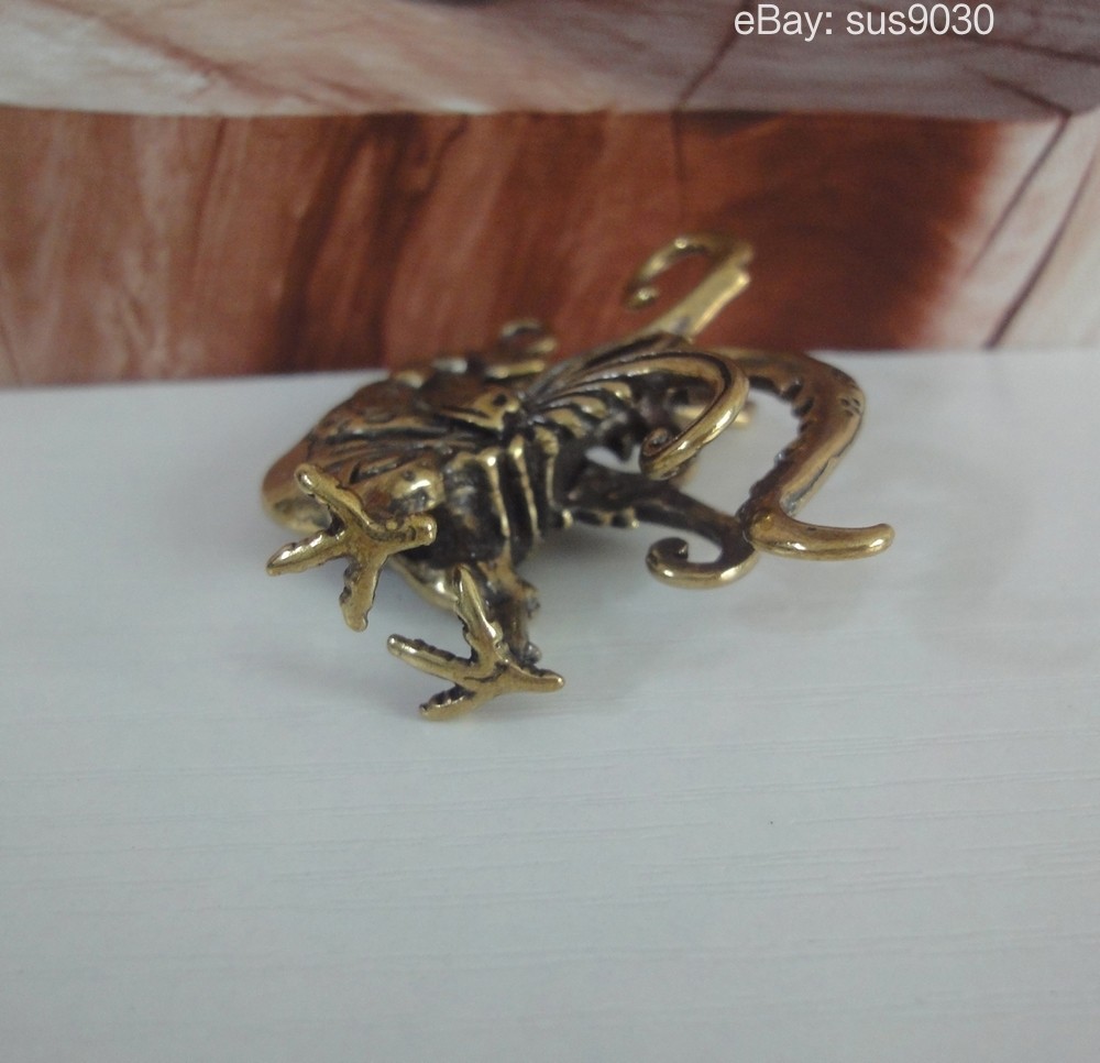 Solid Brass Copper Rooster Animal Figurine Statue Pendant