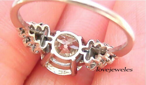 Lab-Created 2.91CT Round Cut Diamond Vintage Art Deco Ring 14K White Gold Finish