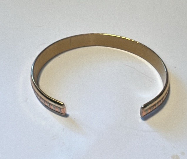 Vintage Signed Sergio Lub 2.5″ Mixed Metals Cuff Bracelet Gold Silver Copper…