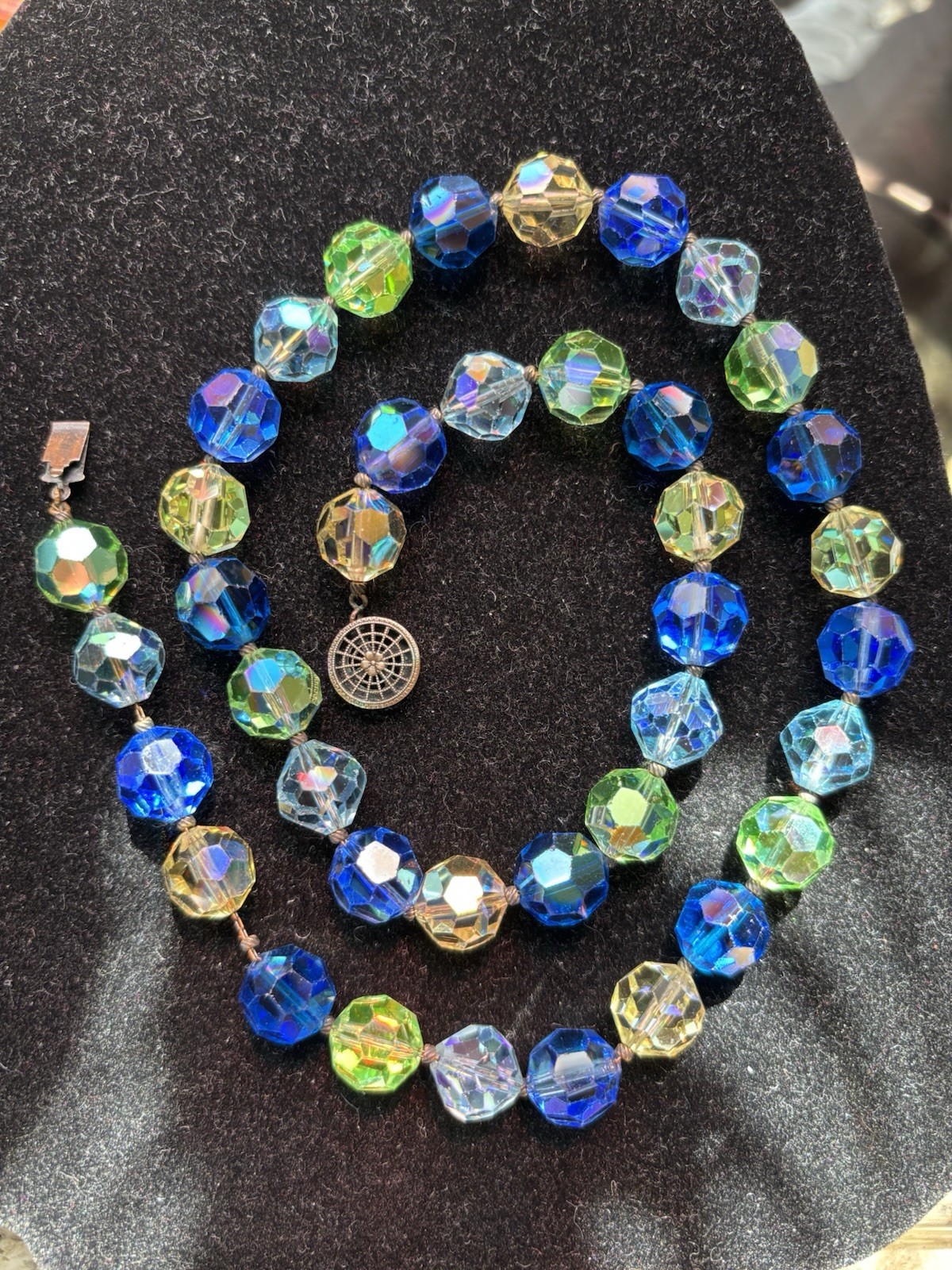 Vintage Opaline Glass Fabulous Beaded Elastic Bracelet Mint