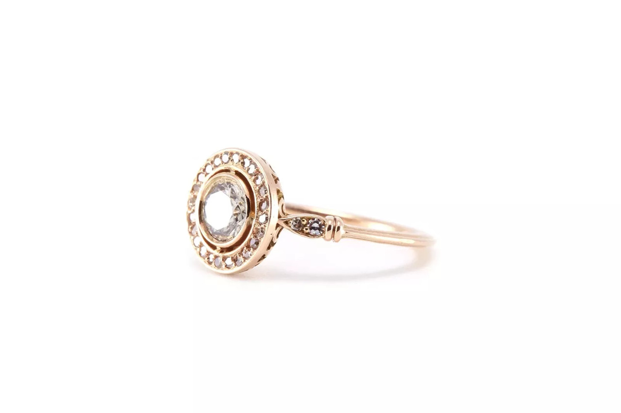 2Ct Vintage Art Deco Style Lab-Created Diamond Engagement Ring 14K Rose Gold FN