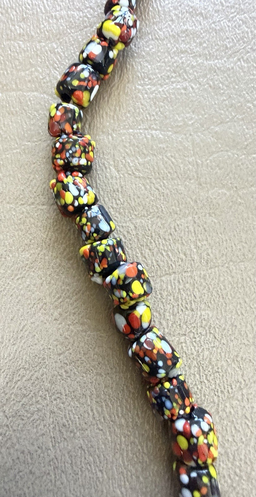 30in Vintage Venetian ? Millefiori African Trade Bead Colorful Strand Necklace
