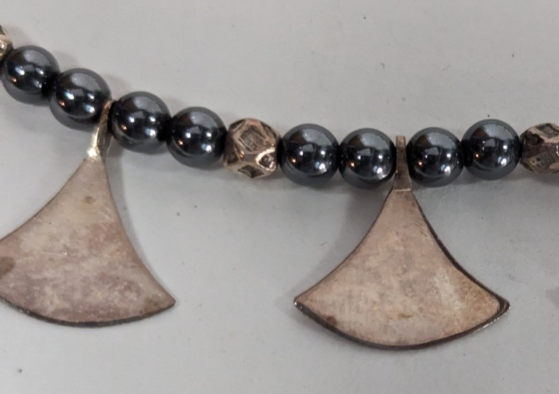 Sterling Silver Tuareg Berber Bead Necklace & Earrings African Tribal Jewelry