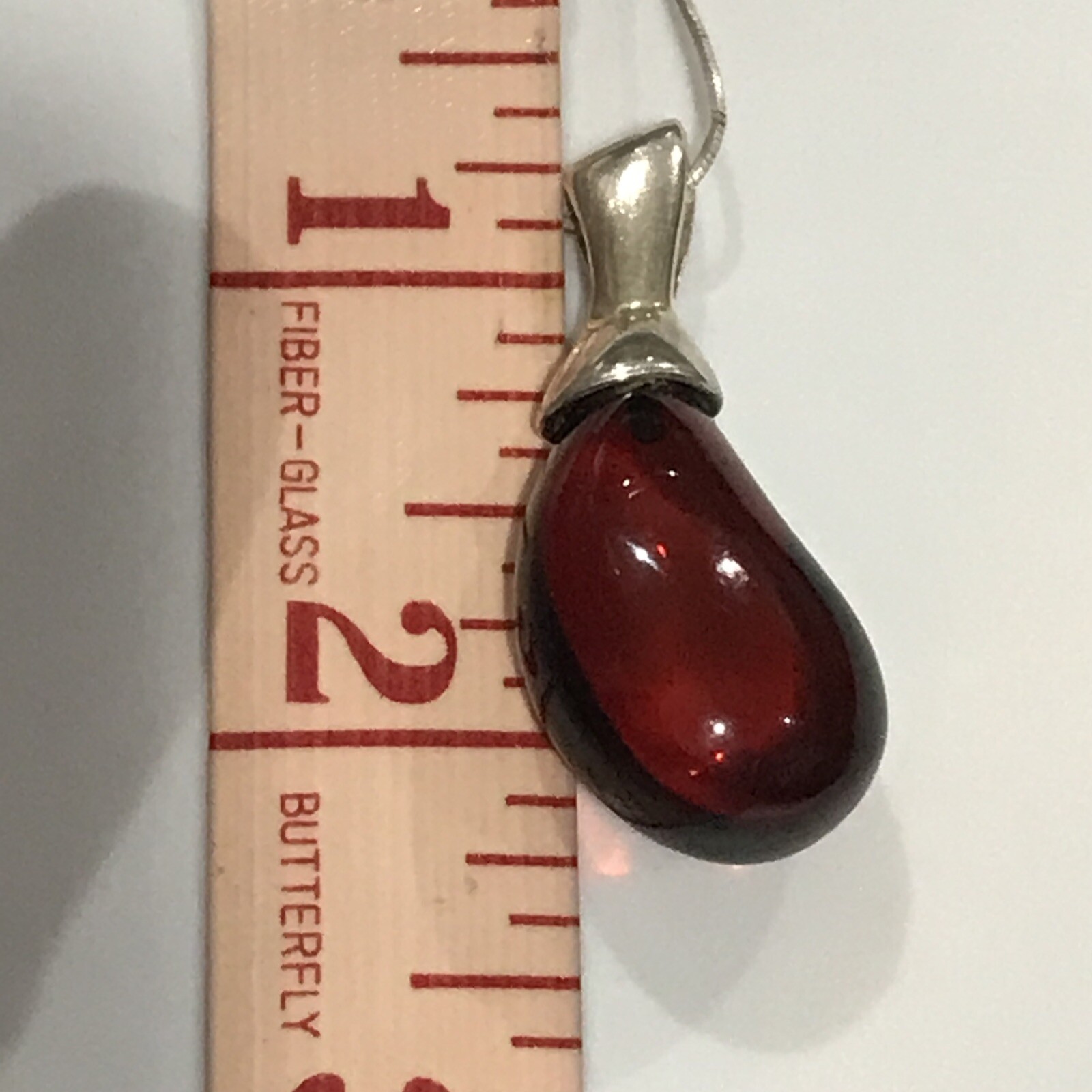 vintage sterling silver hony amber trar drop necklace Signed F.N.A