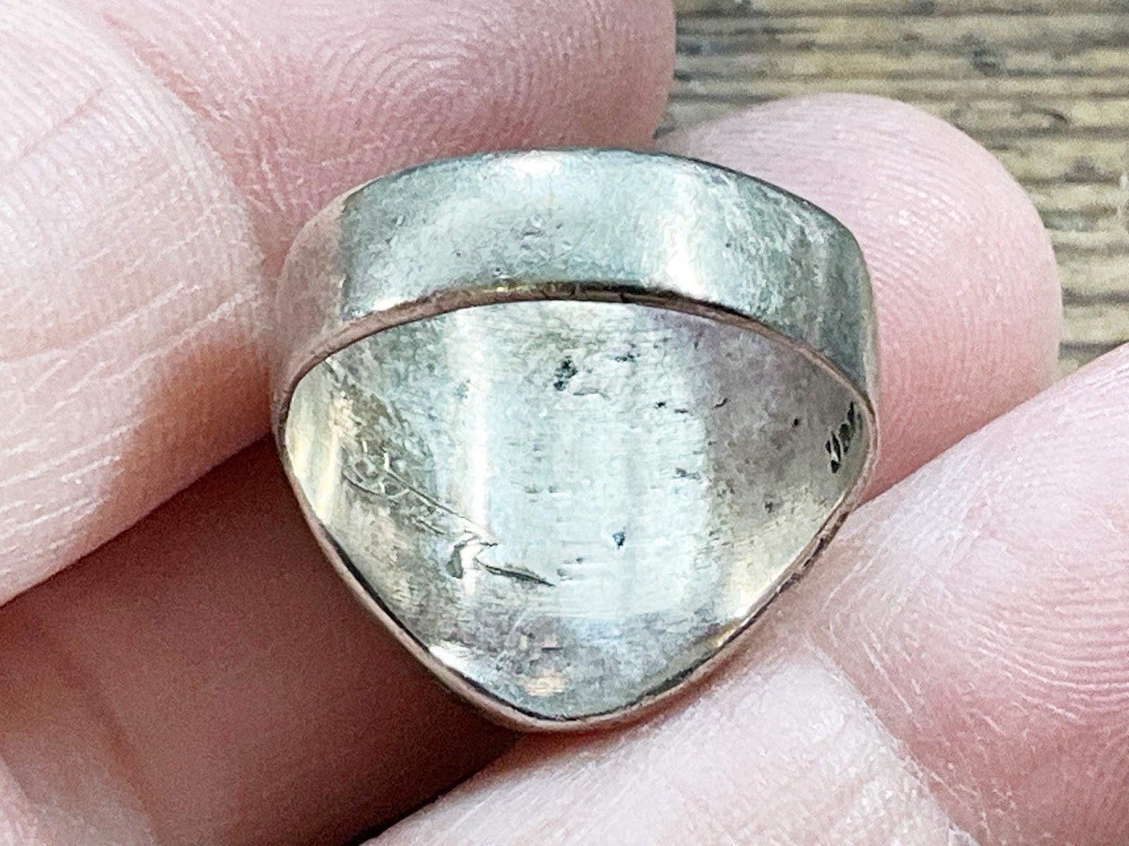 Vintage Sterling MOON FACE Ring Signed “Joe Dean” Size 6.25