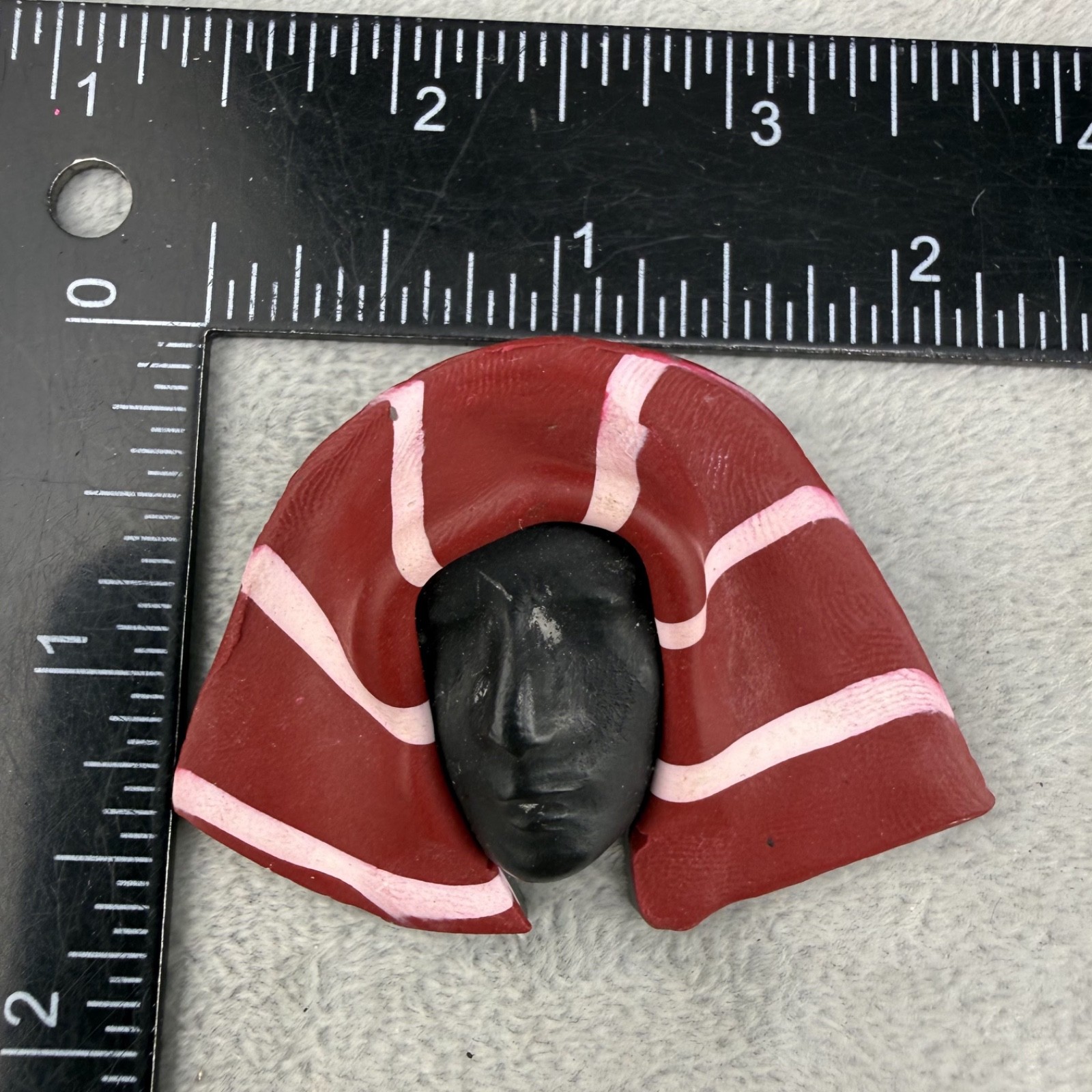 Vintage Hand Crafted Brooch African Mask Signed By Artist