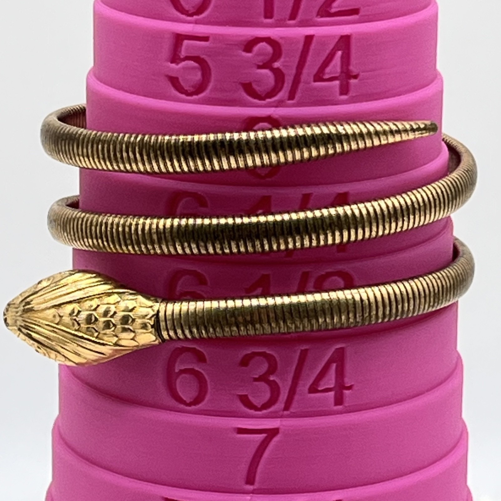 Vintage Forstner Snake Bracelet Gold Filled Triple Coil Wrap Egyptian Revival