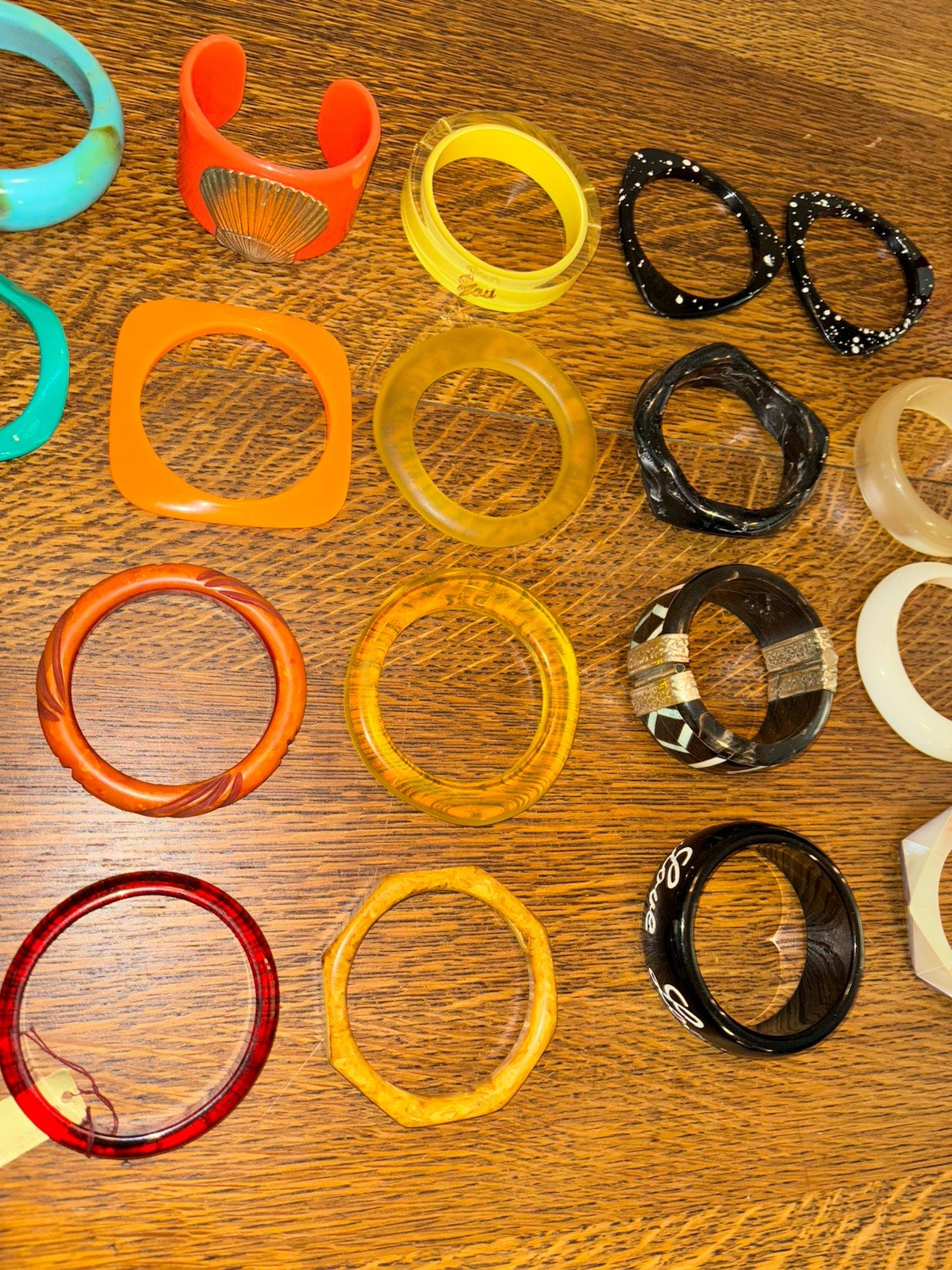 Bangle Bracelet Bundle – Plastic, Resin, Wood Mixed Lot of 31