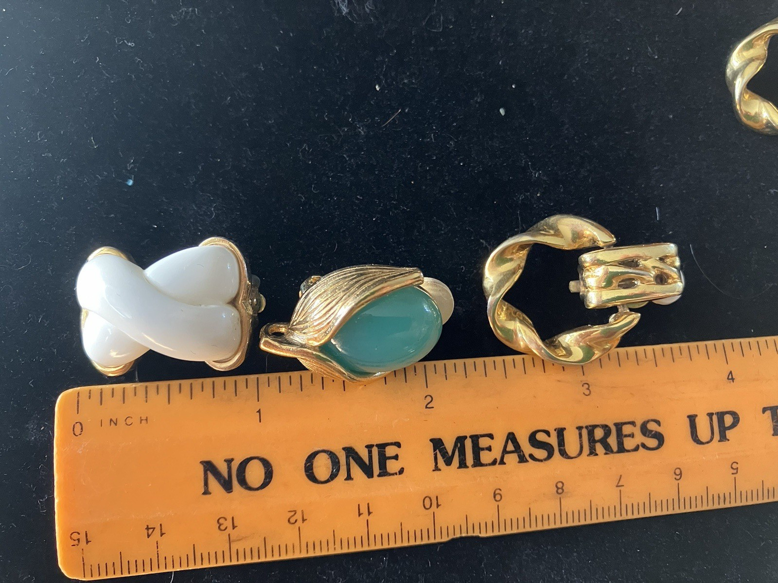 3 Pr Vtg Givenchy Clip On Earrings Chunky Doorknockers Cabochon X’s Signed