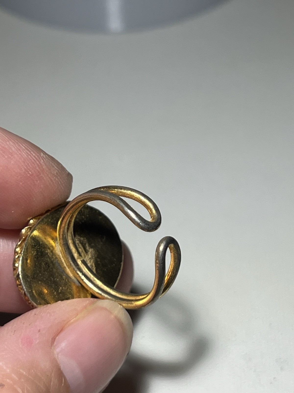 Two Vintage Italian Micro Mosaic Floral Chipped Glass Adjustable Rings