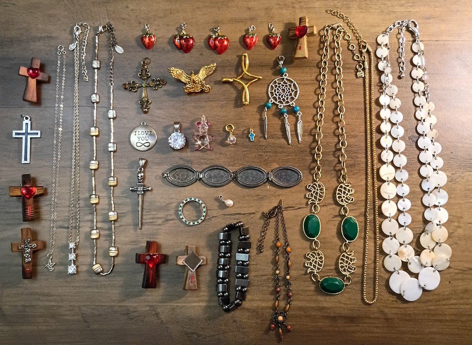 Vintage- Now Jewelry Lot Necklaces Bracelets Pins Charms 33 Pc Lot