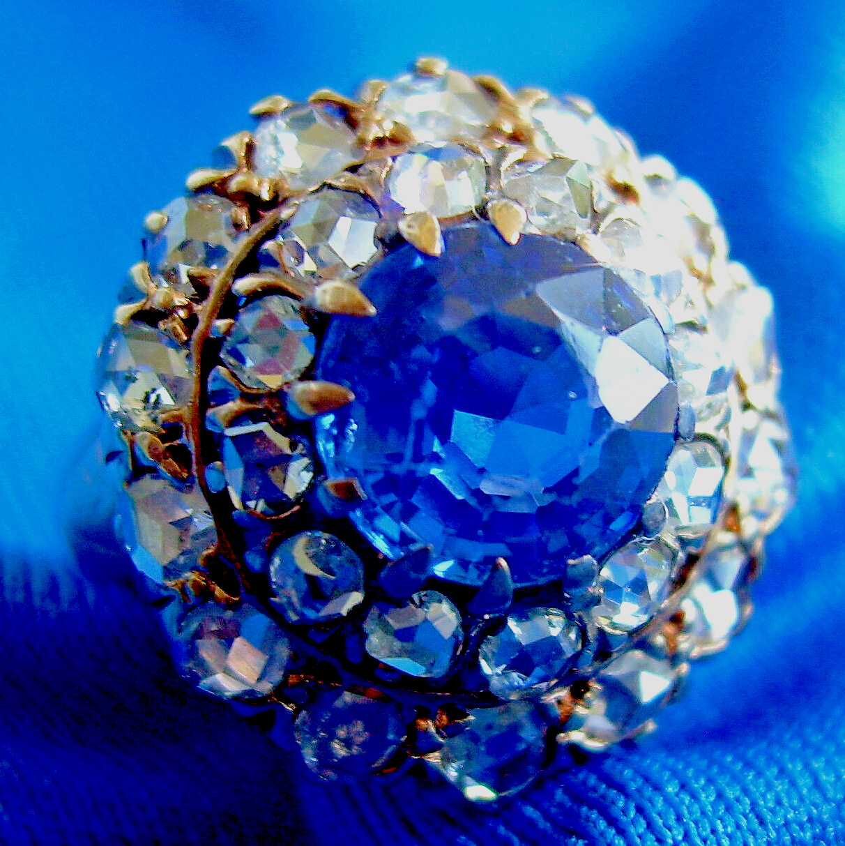 Original EARTH MINED SAPPHIRE DIAMOND Engagement Ring Antique Victorian 14K GOLD
