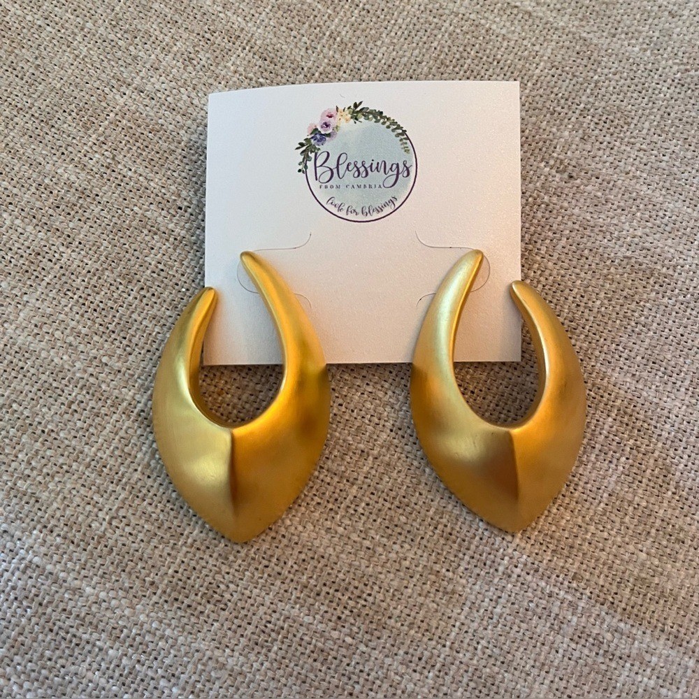 Givenchy Paris Vintage Gold Satin Earrings