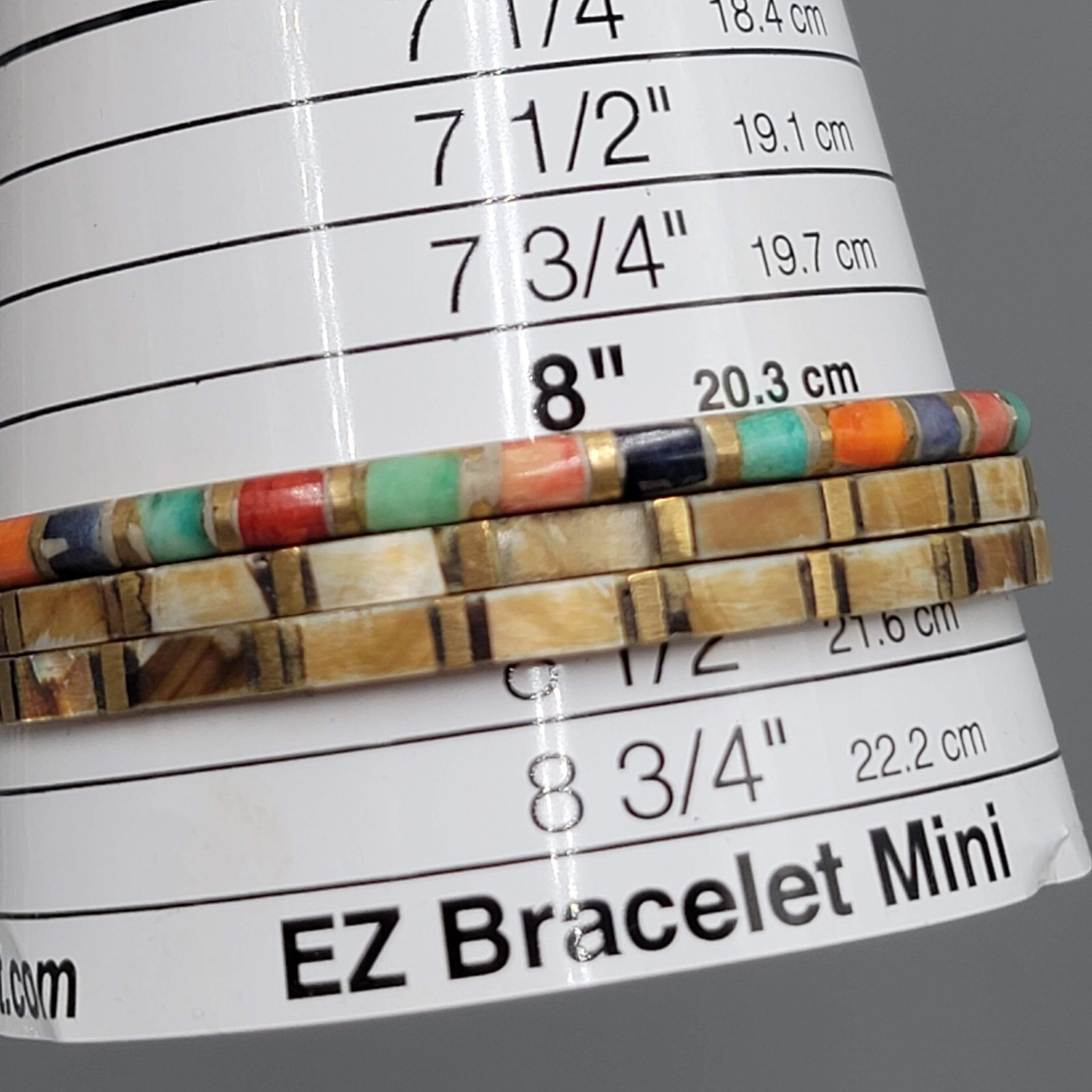 Vintage Bangle Bracelet Lot of 3 Brass Inlay Made in India
