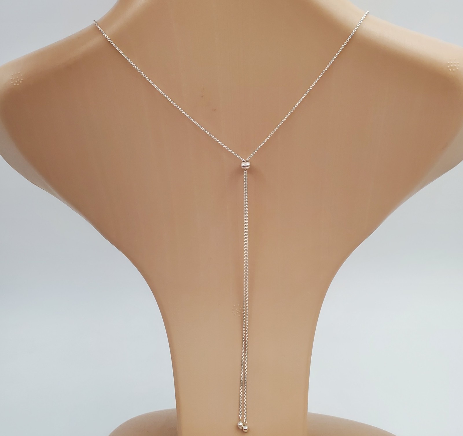 VTG 925 Moon Star Y Drop Necklace Adjustable 28in Sterling Silver 3.2g Celestial