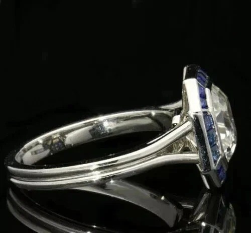 Art Deco Style 2.45Ct Lab Created Diamond Wedding Anniversary 925 Silver Ring