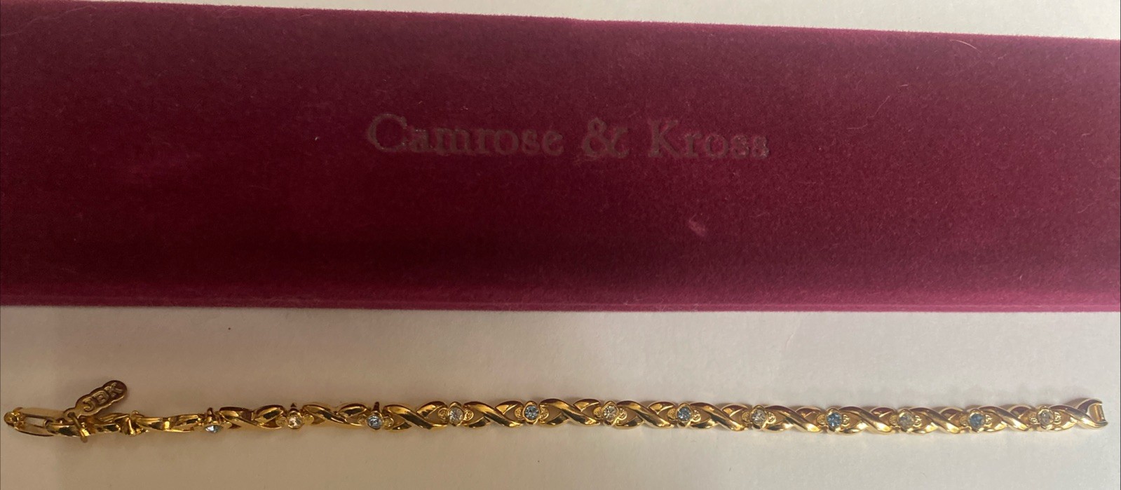Camrose & Kross Jacqueline Kennedy Delicate Light Blue And Crystal Gold Bracelet