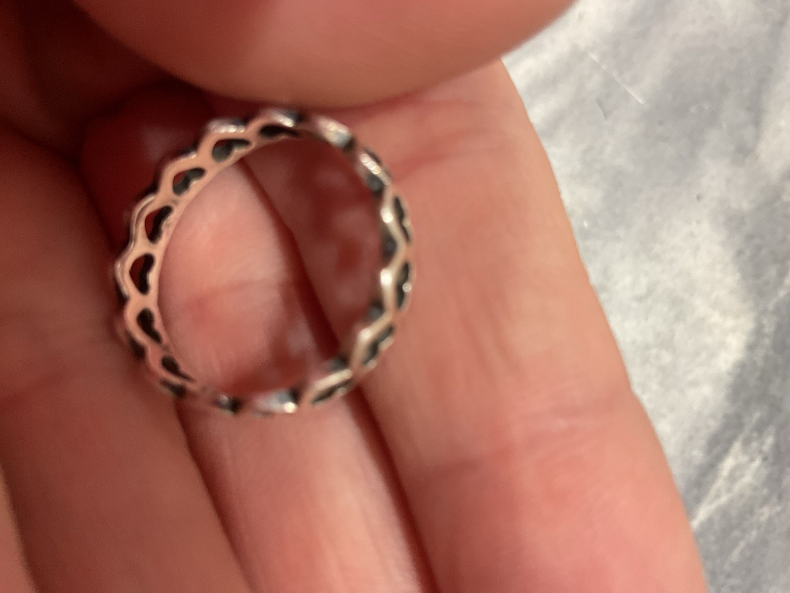 James Avery Retired Eternal Hearts Band Ring 925 Sterling Silver Size: 7/5