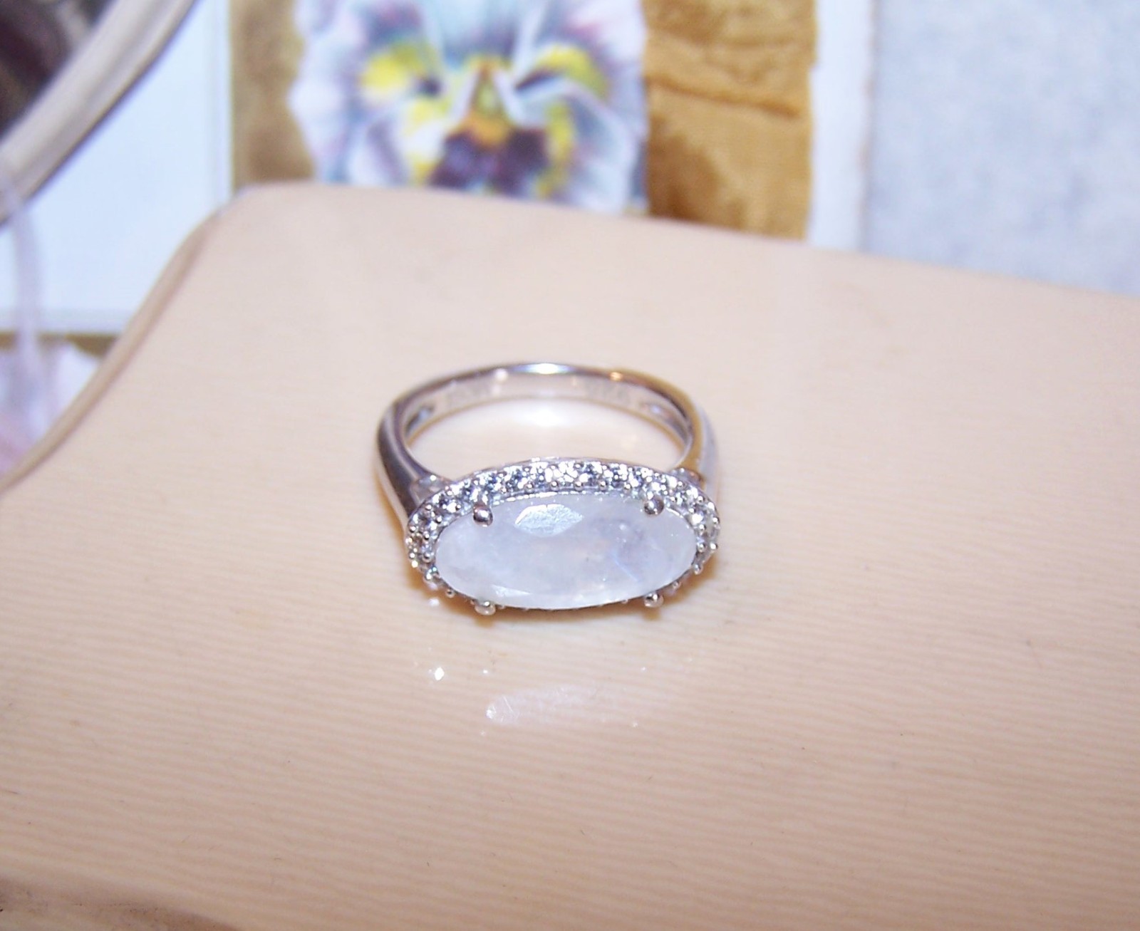 MCGI Sterling Silver Moonstone Quartz Zircon Ring – Size 5.75