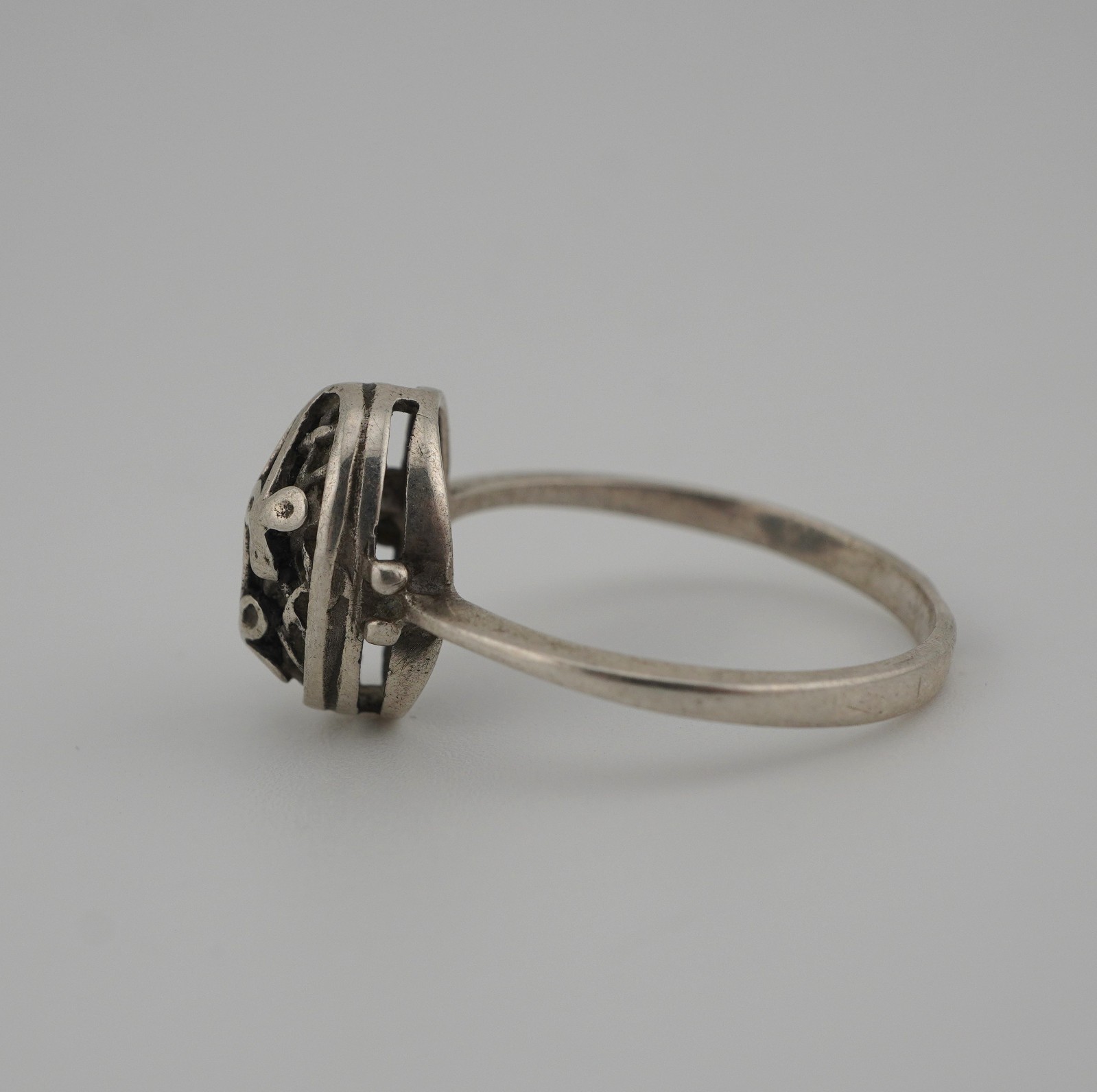 USSR 875 Silver Ring – Vintage Soviet Women’s Jewelry Size 9 / 19