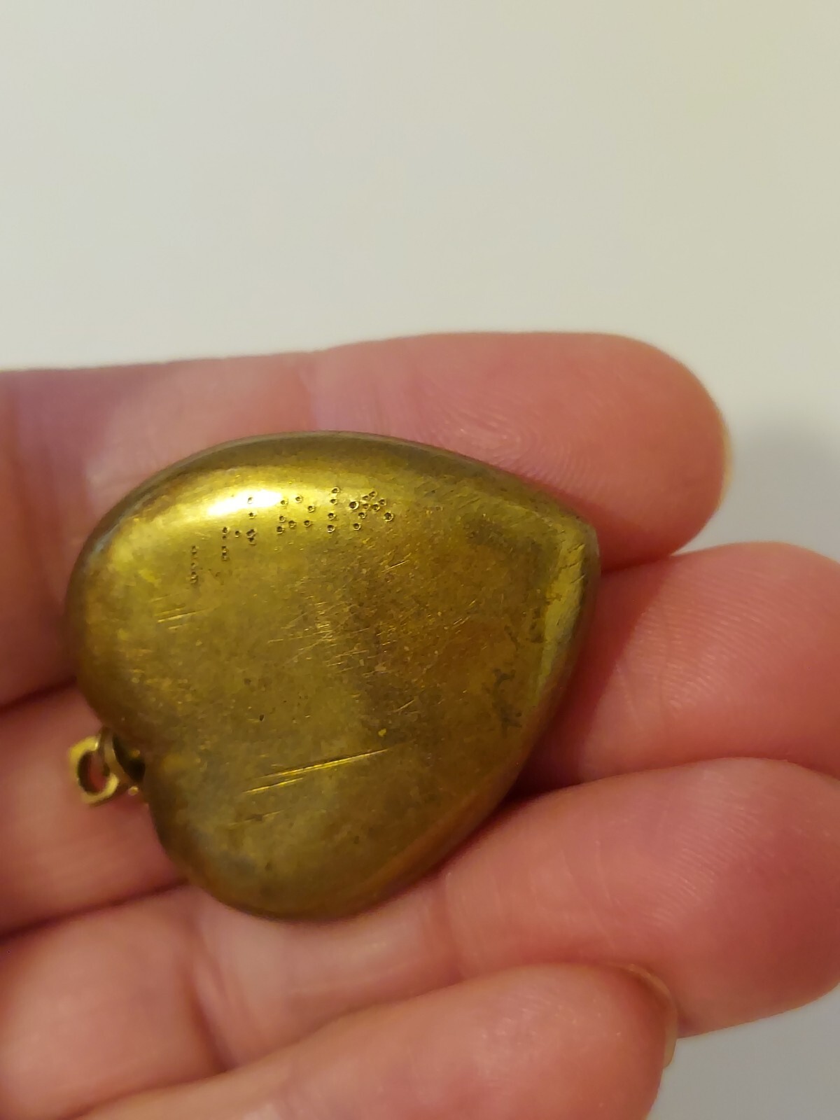 Solid Brass Heart Pendant Etched On 18 Inch Chain India