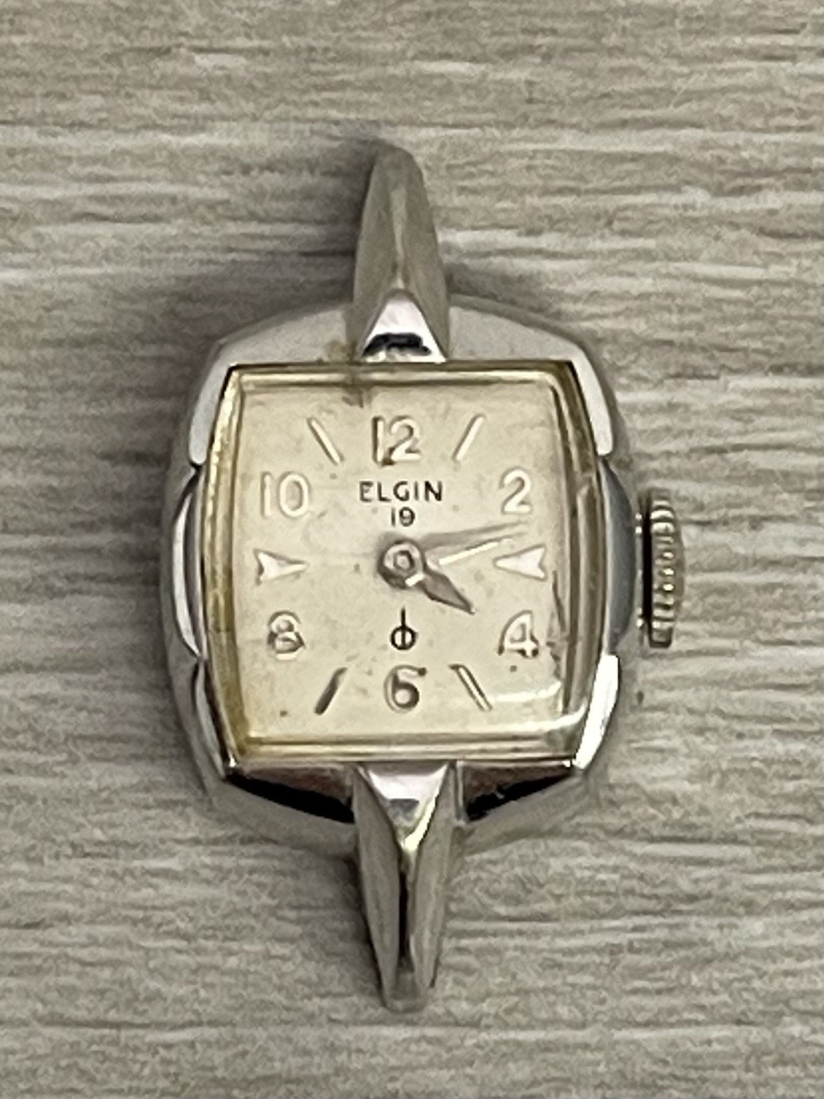 ELGIN Womens Ladies Watch RPG 10 K White Gold Filled Runs Vintage FACE ONLY