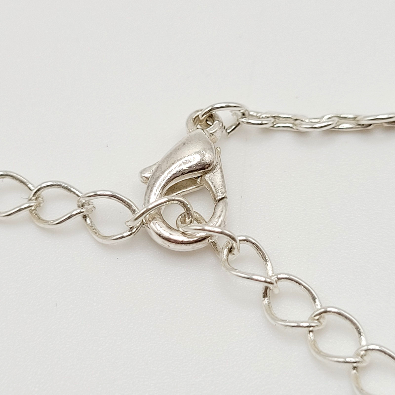 Fringe Geometric Metal Shapes Silver Tone Vintage Single Strand Necklace 39 inch