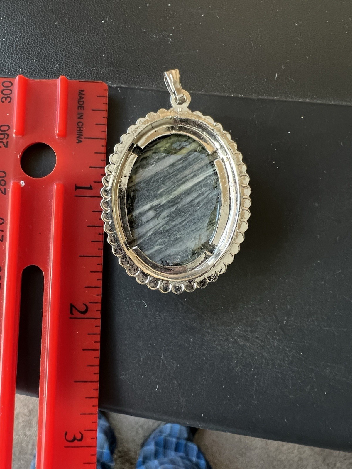 Authentic Vintage Semiprecious Gemstone Cabochon Pendant