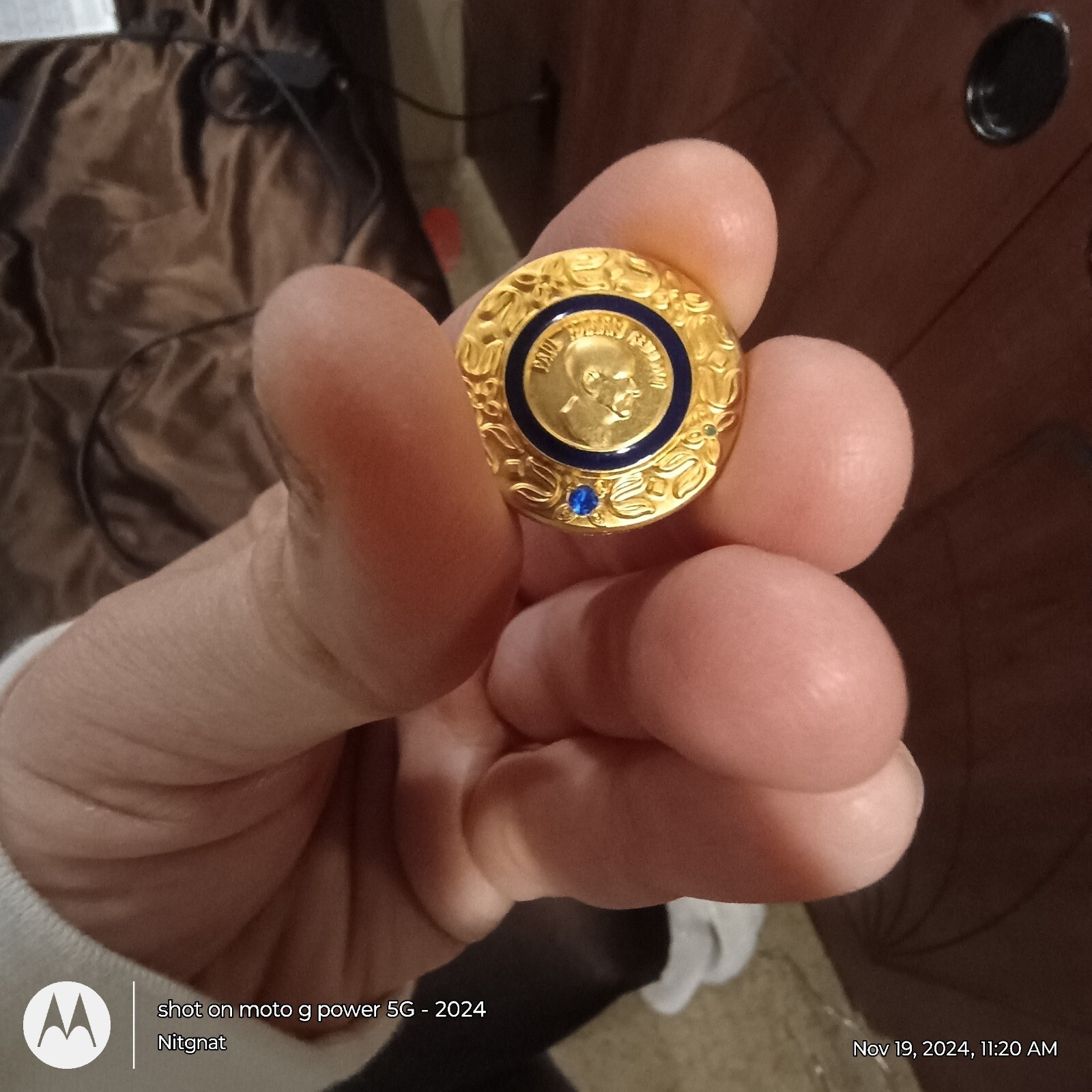 Gold w/ Real Sapphire Pushback Pin