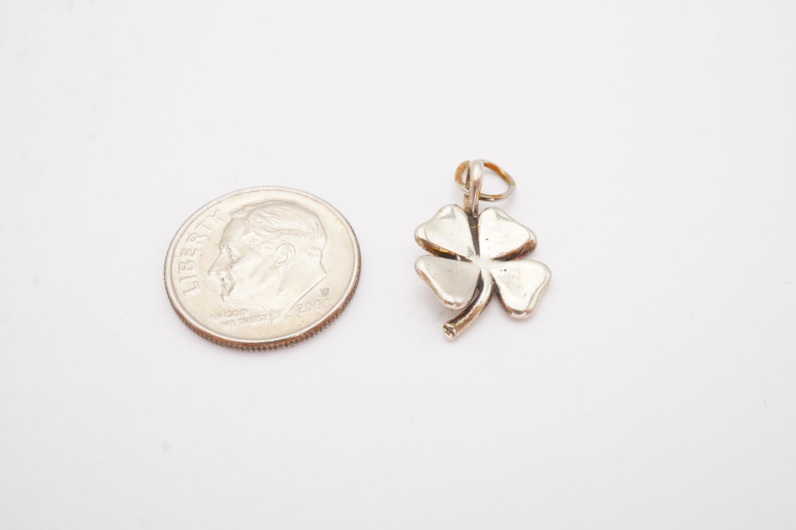 Vintage Sterling Silver 925 Four Leaf Clover Charm