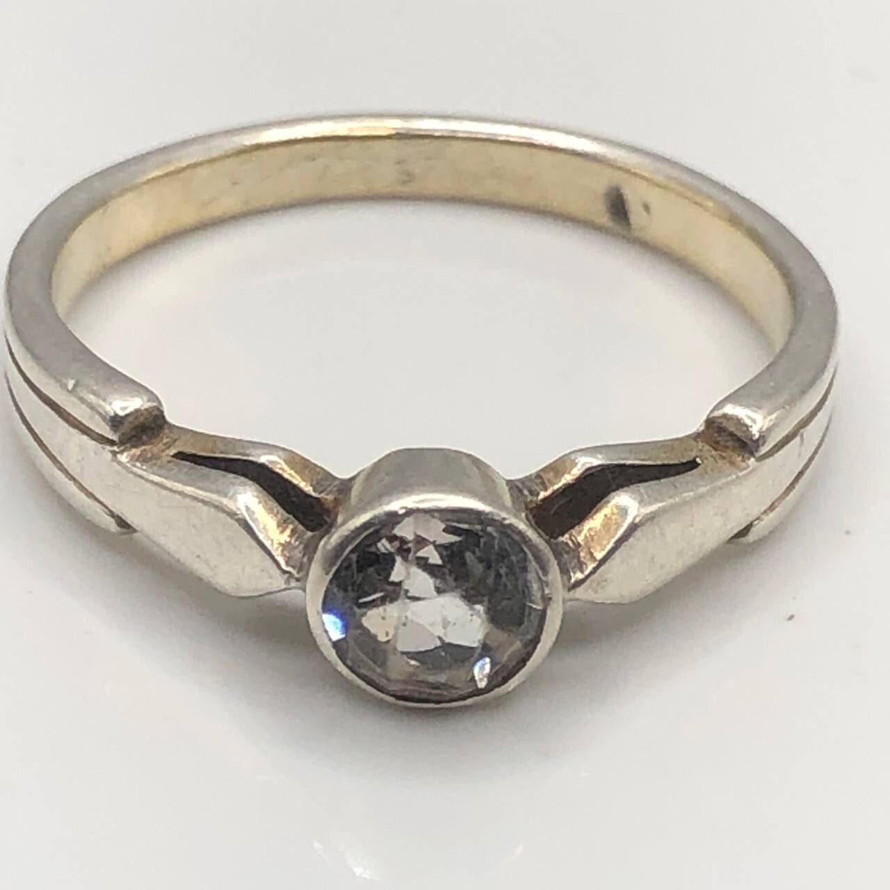 Vintage Soviet Rock Crystal Ring Silver 875 РС