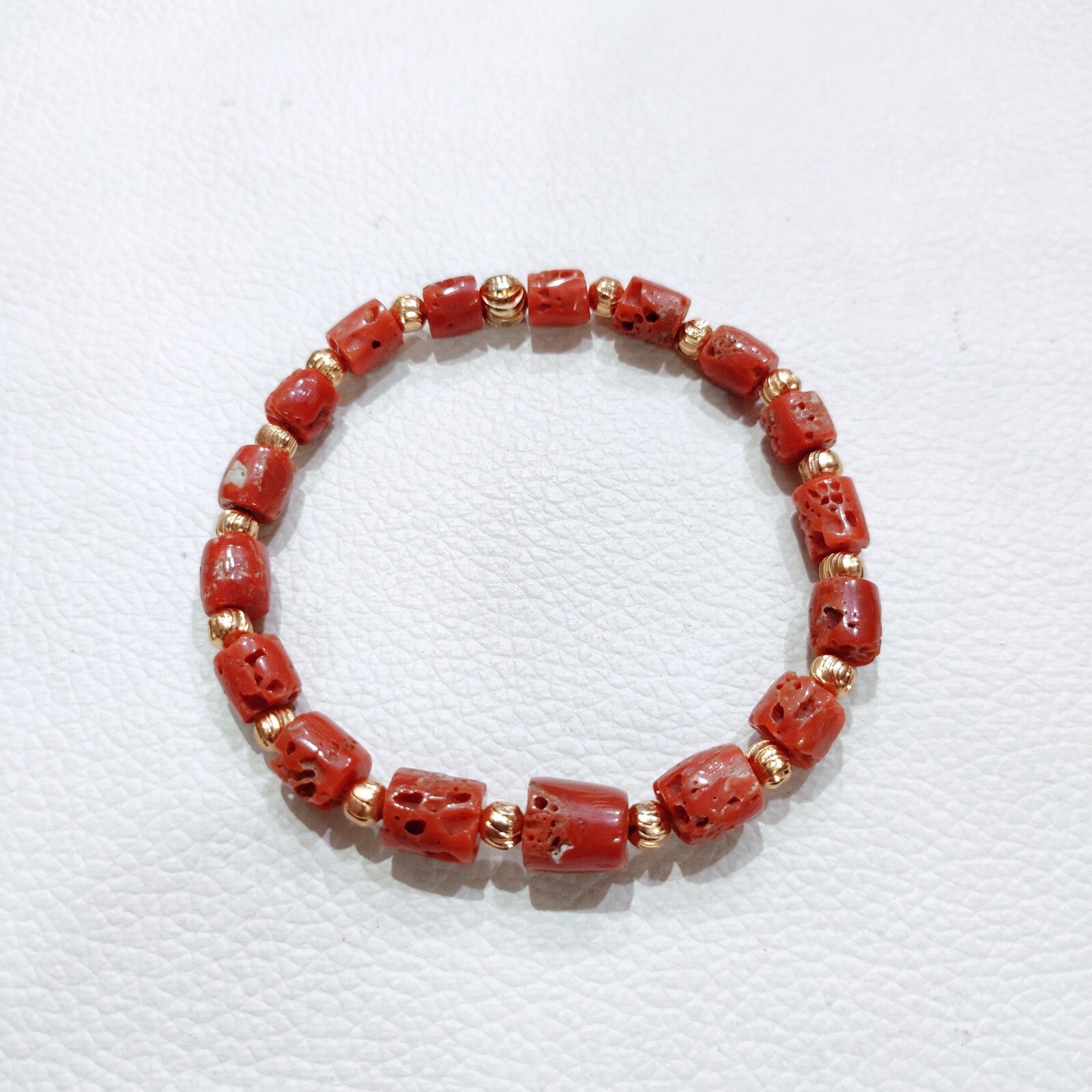 Red Coral Bracelet Italy Natural Coral Bracelet Handmade Coral Gemstone Bracelet