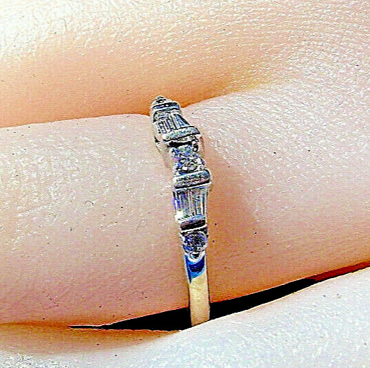 Original EARTH MINED DIAMOND Wedding Band Stack Design 14K WHITE GOLD Ring Guard