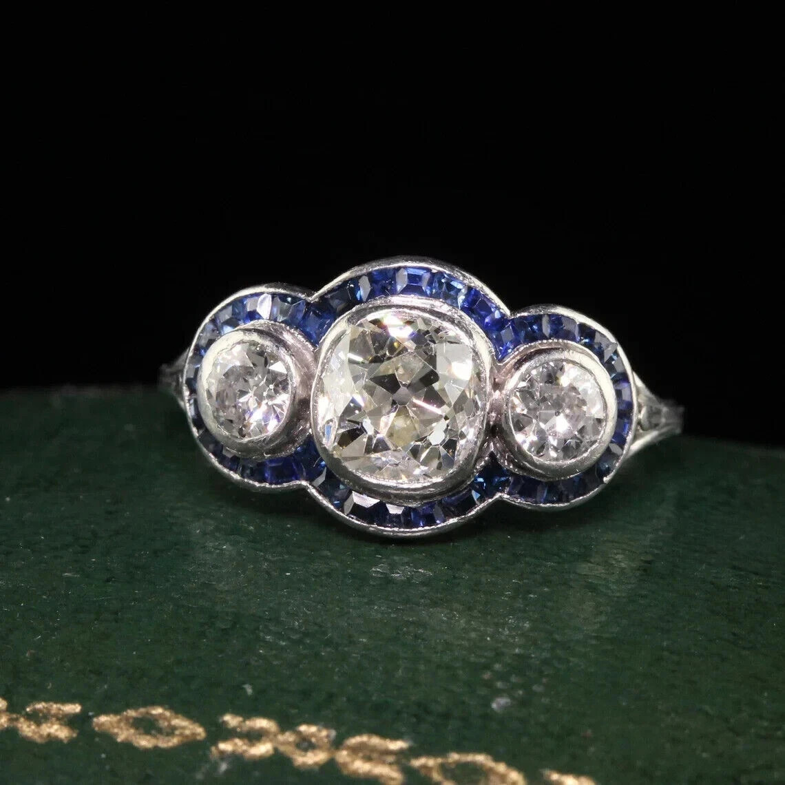 2.55Ct Art Deco Style Lab-Created Diamond Engagement 14k white Gold Finish Ring