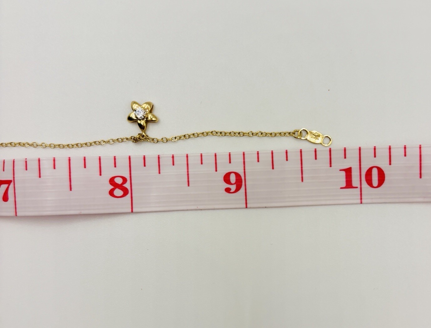 14K Yellow Gold 2.05g CZ Bracelet Celestial Star Dangle Charm Vintage DOCZ