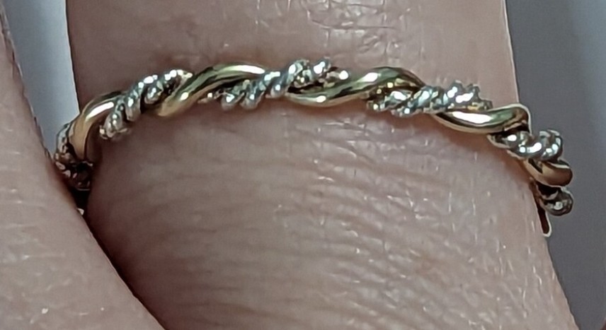 Avon Precious Braid Ring – Braid of 14k Gold-filled & Sterling Silver Size 6 New
