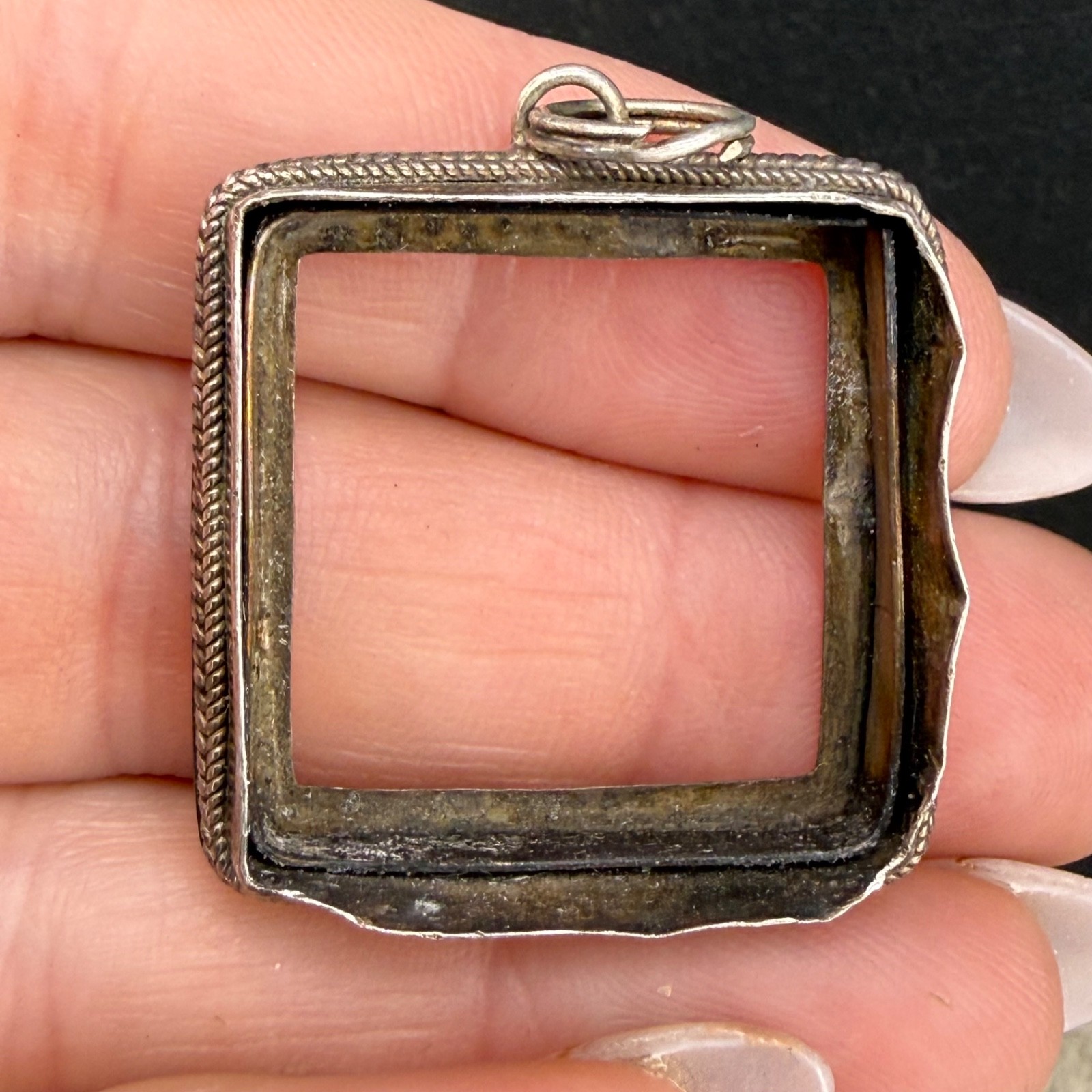 Vintage Sterling Silver Pendant Moon READ