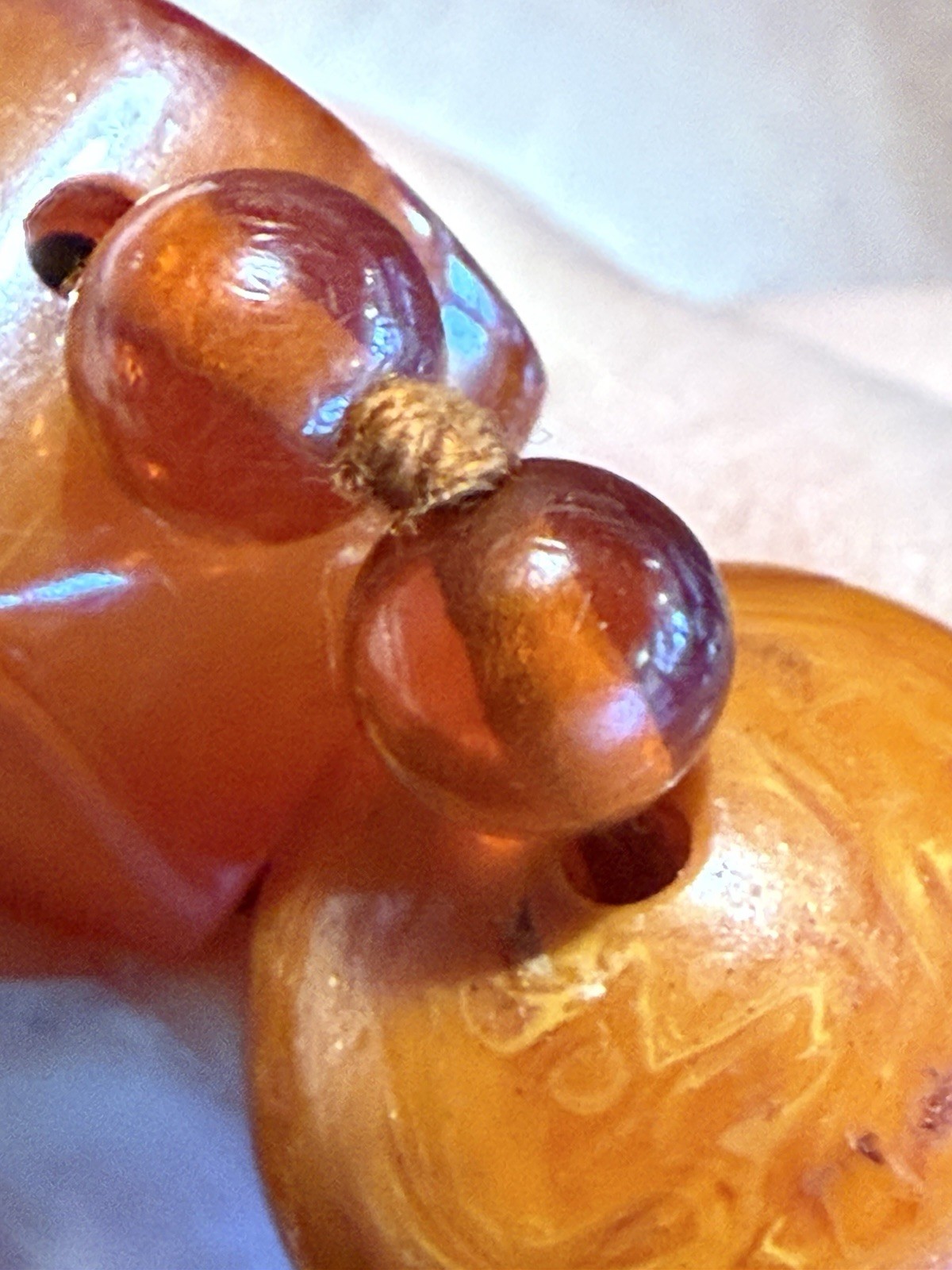 Vintage 100g Cherry Orange Catalin Bakelite Art Deco Mixed Bead Necklace 31”