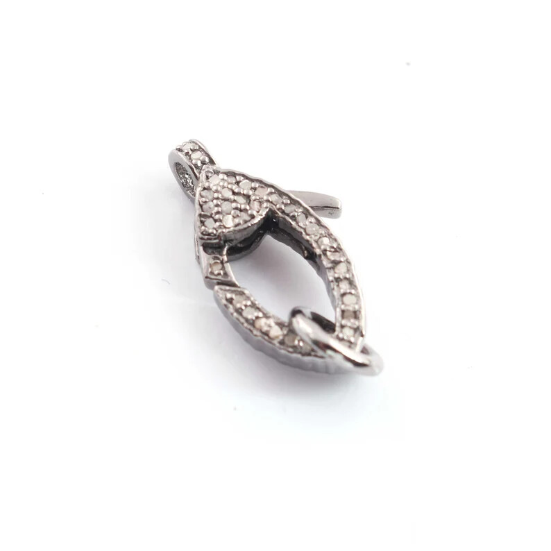 1 Pc Pave Diamond Lobster Claps, 21mmx11mm Lobster Claps, Both Side Pave Diamond