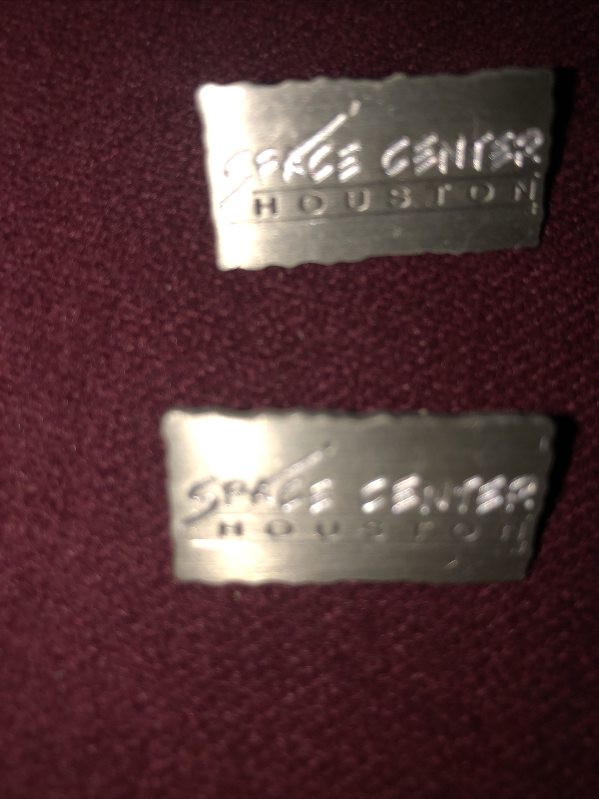 2 Adult Unisex Silver Space Center Houston Pins/Tie Tacs, Worn Once