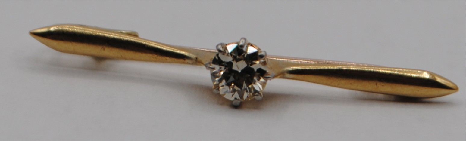 Antique 15ct Old Cut Diamond Brooch 0.31 Carat (FREE AUSTRALIA-WIDE POSTAGE)