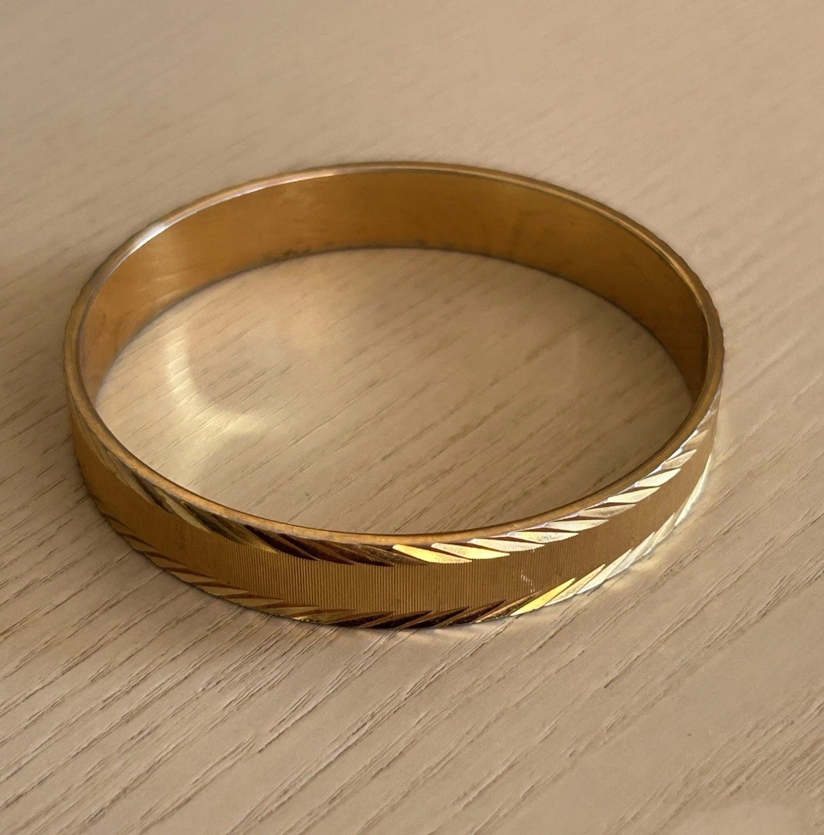 Vintage Monet Gold Tone Bangle Bracelet Small Wrist Width