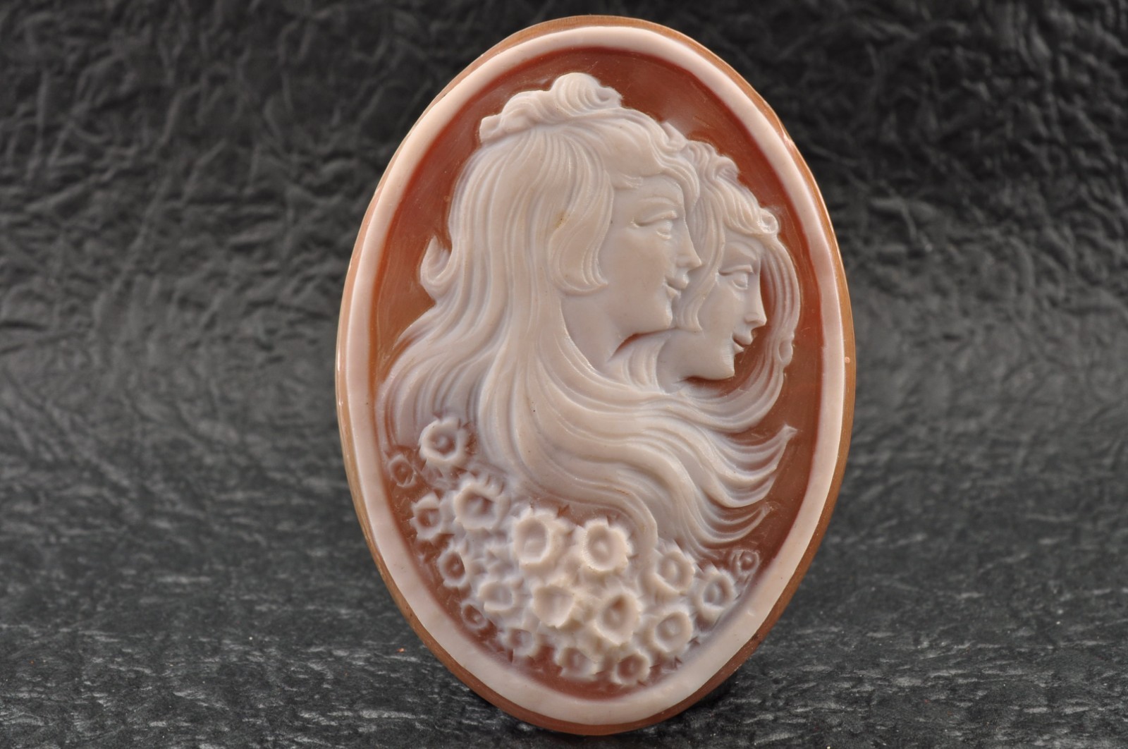 6 items , vintage shell cameo White and brown color (Total 291.0ct) with case.