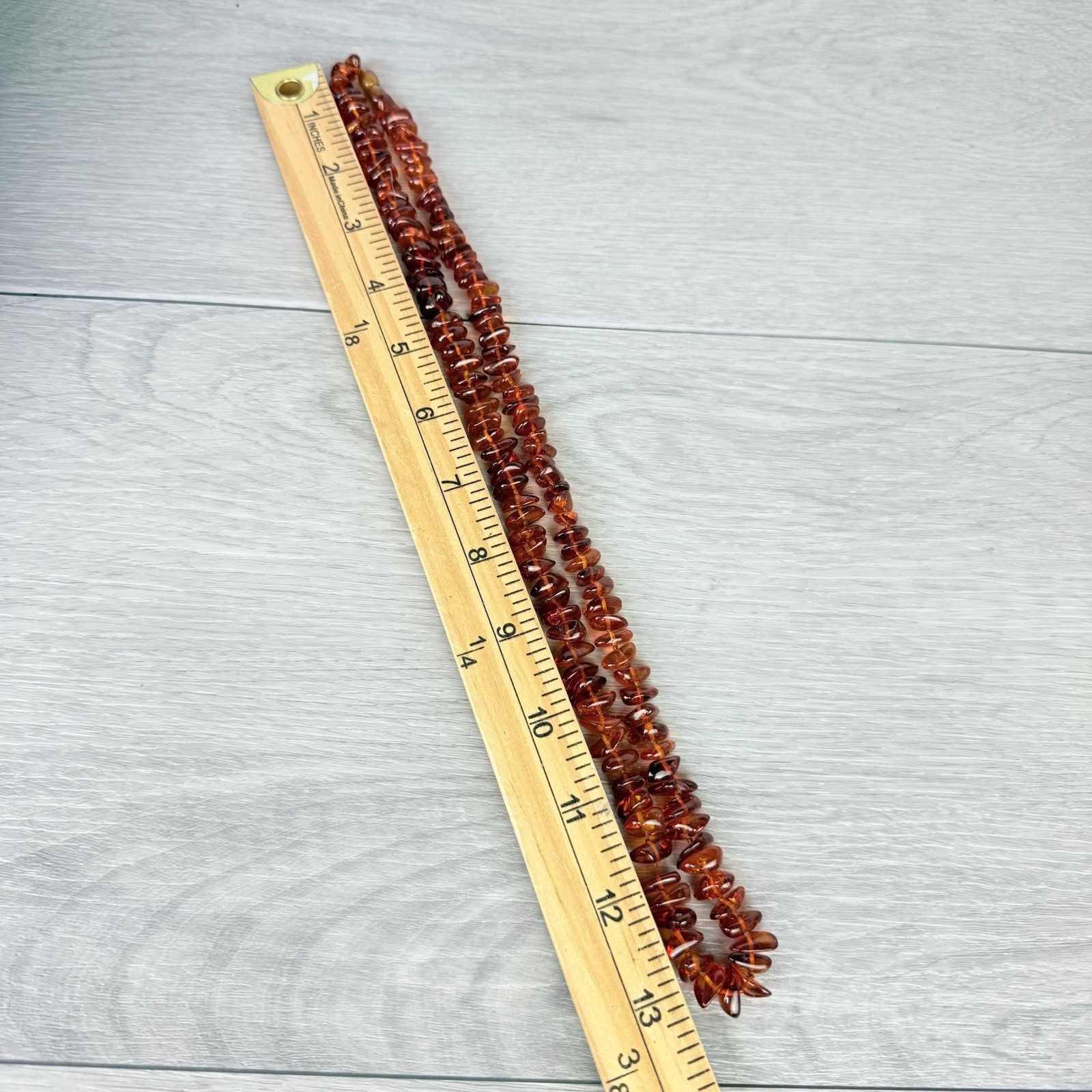 Vintage Genuine Baltic Amber Honey Cognac Hand Knotted Beaded Necklace 27”