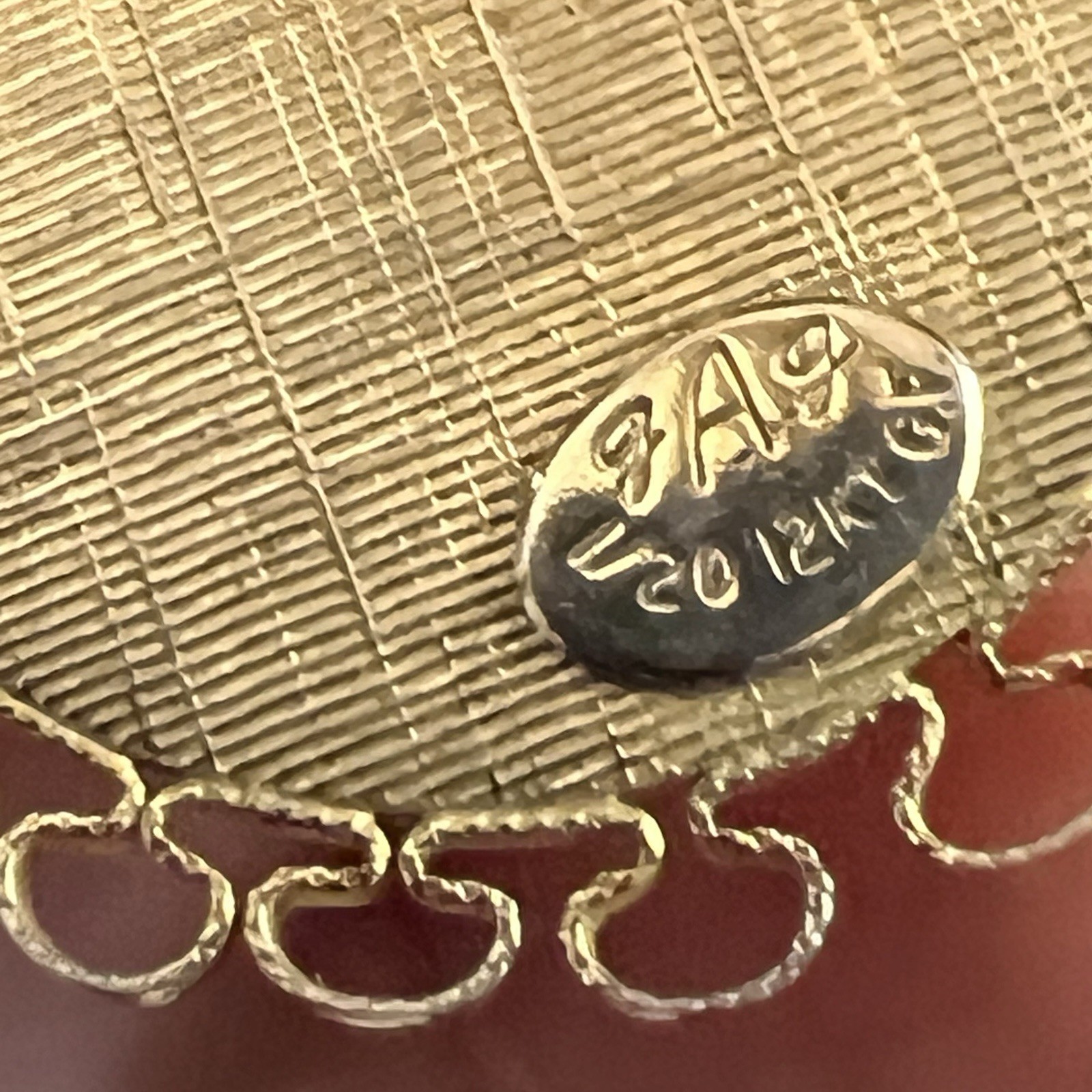 30g Vintage 12k Gold Filled Pocket Watch Chain FOB, Dog Clip T-Bar, GF Guilloche