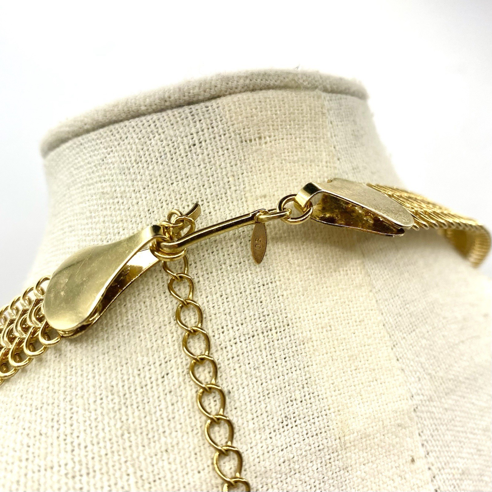 Vintage Avon Gold Tone Lace Wire Collar Choker Necklace Dragon Spine Filigree