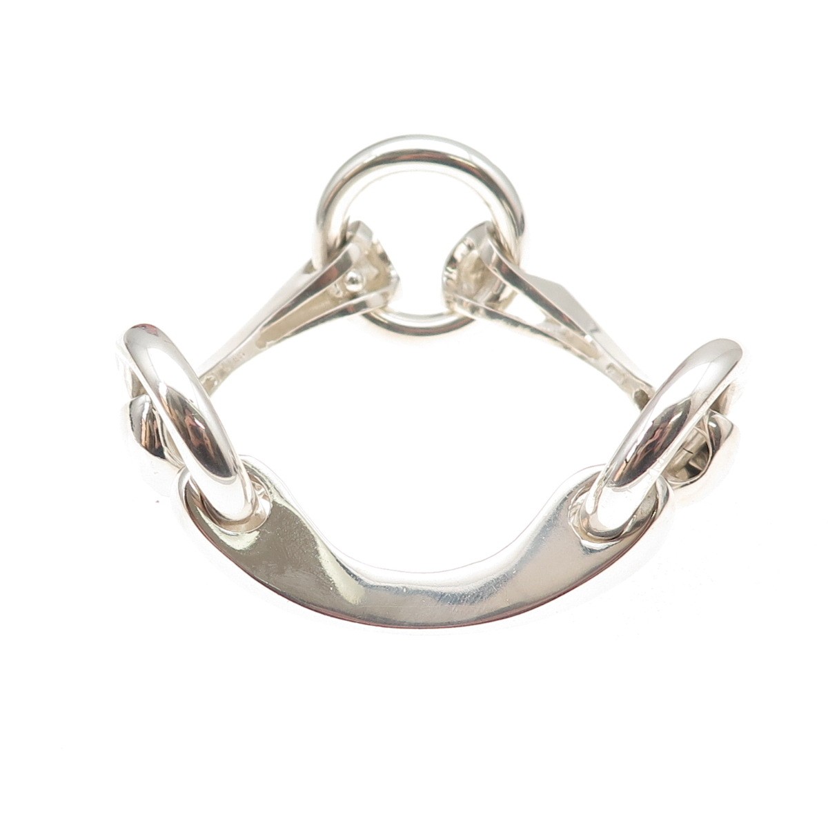 Gayer & Krauss 835 Silver Vintage Germany Horsebit Modernist Bracelet 6.75″