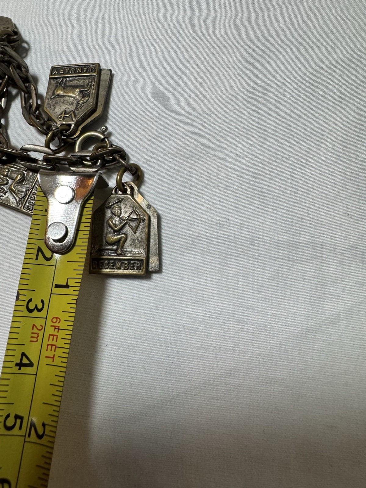 Vintage Zodiac Signs Charm Bracelet Antiqued Brass Tone Metal Astrology Jewelry